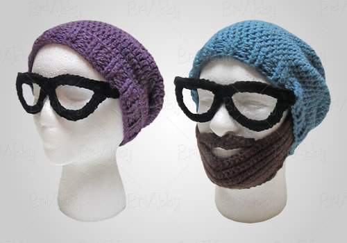 crochet beard hipster beanie pattern