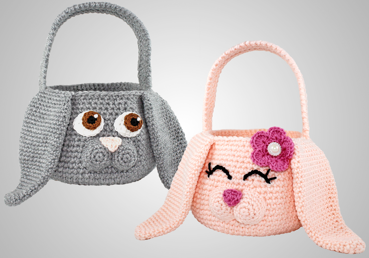 easy crochet bunny baskets